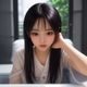 女性用户头像插画，短发微笑表情